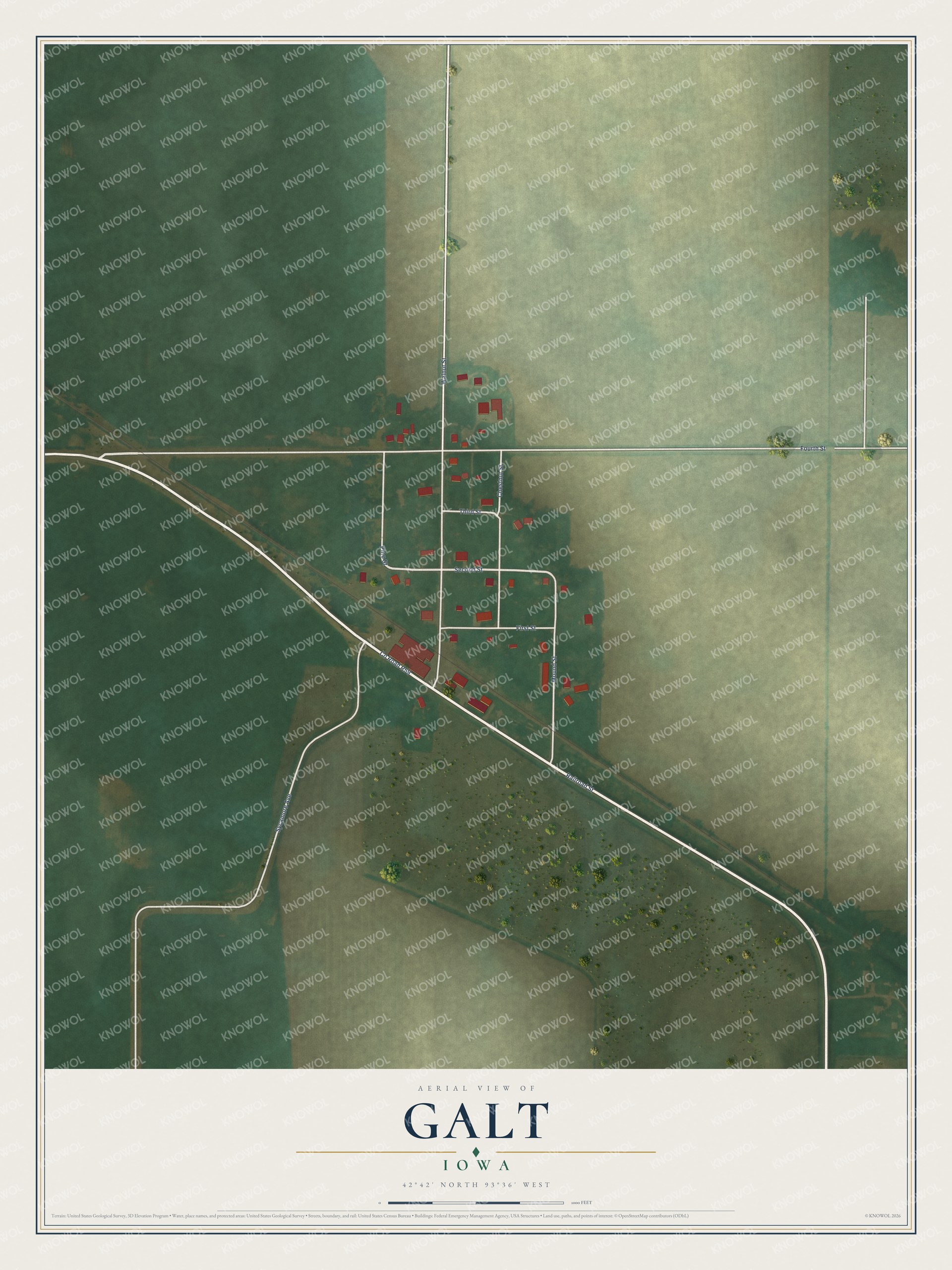 Watermarked full-map preview of Galt, Iowa