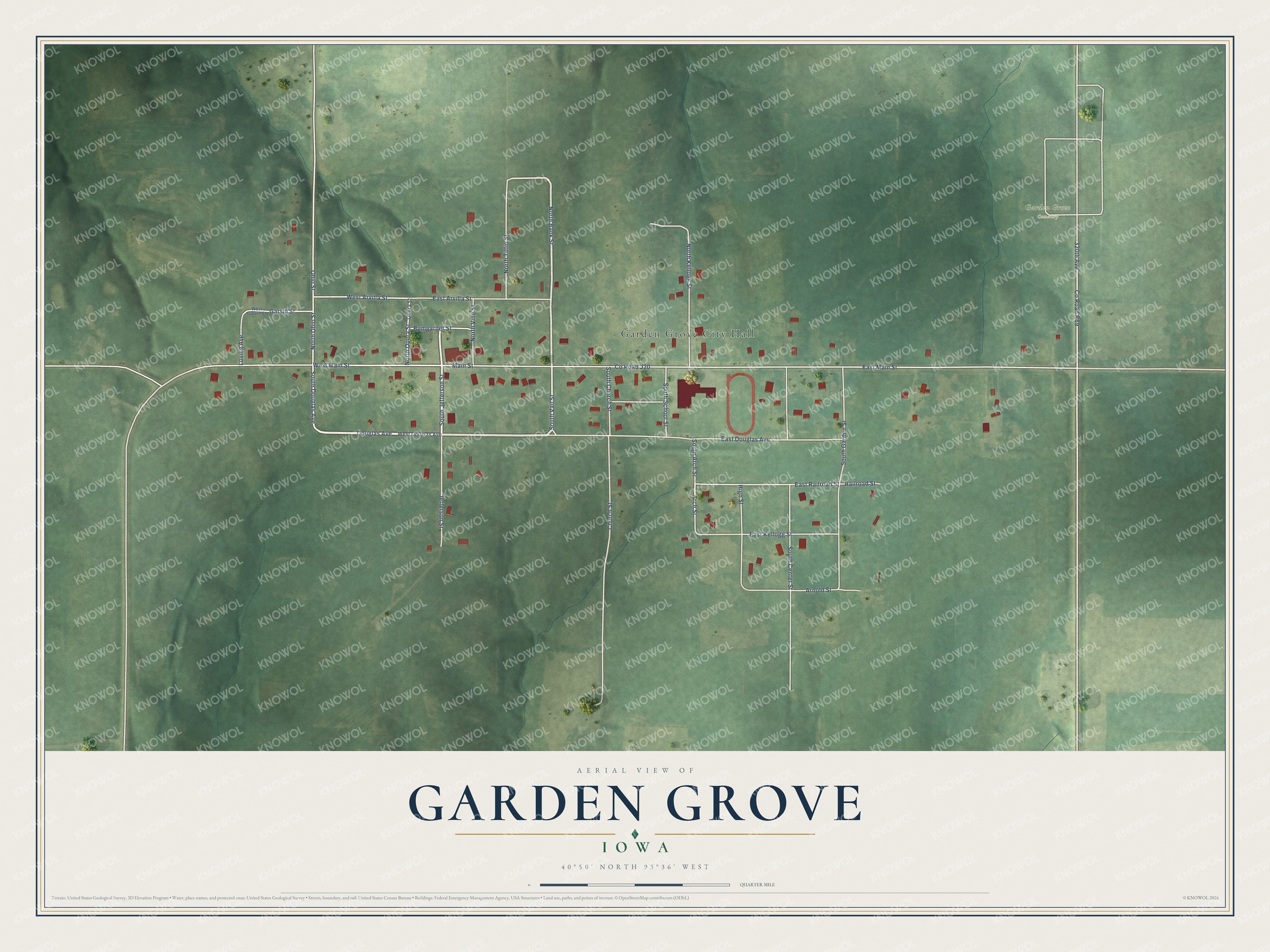 Watermarked full-map preview of Garden Grove, Iowa