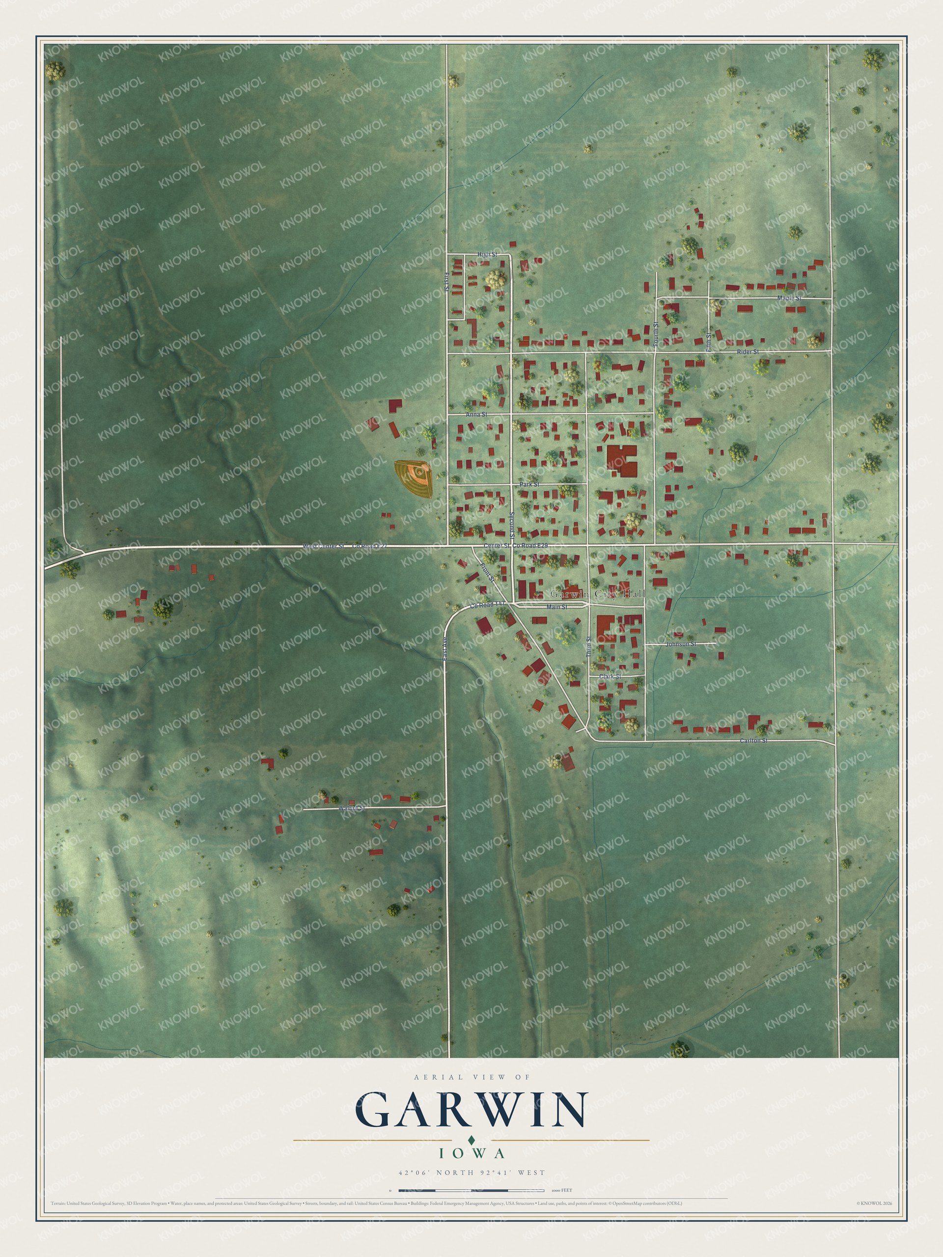 Watermarked full-map preview of Garwin, Iowa