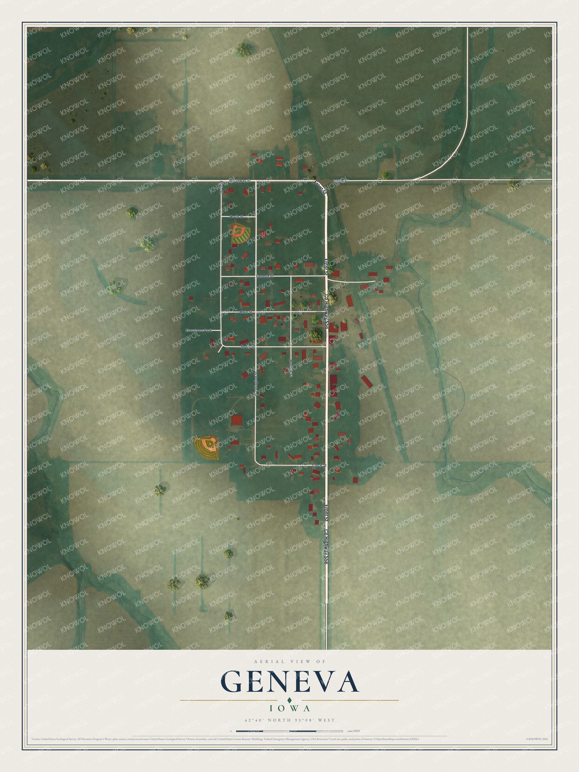 Watermarked full-map preview of Geneva, Iowa