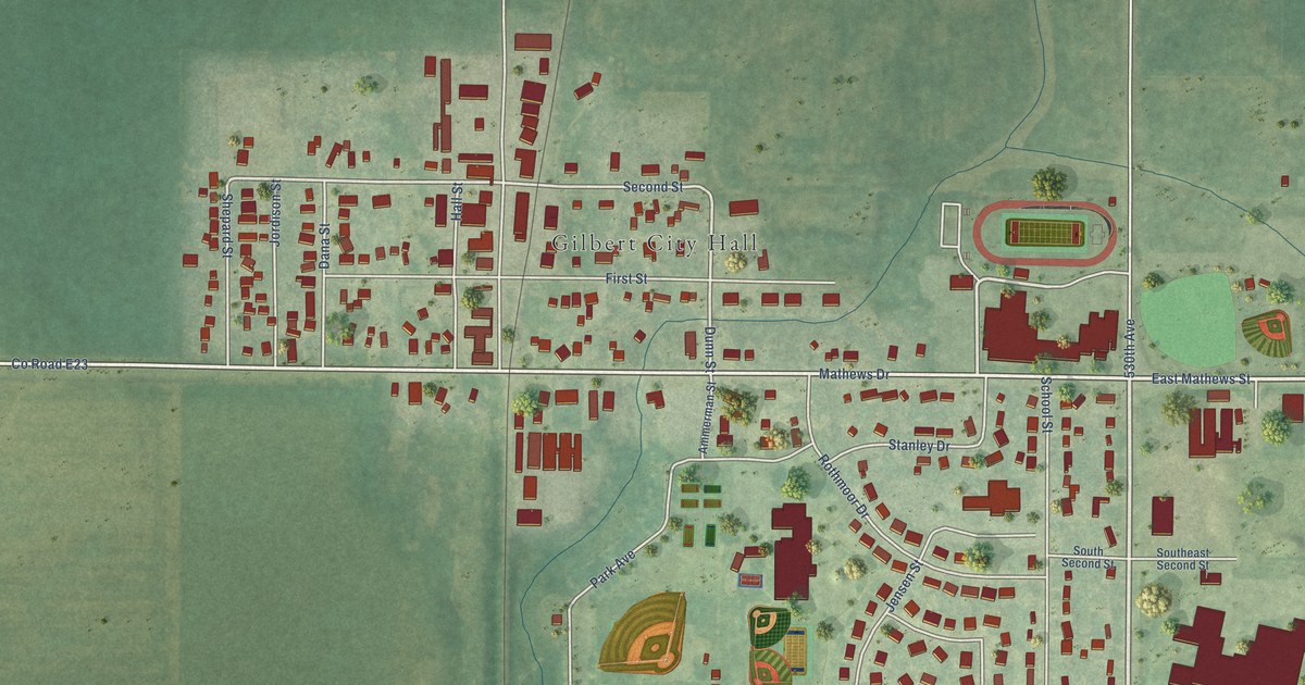 Map of Gilbert, Iowa in 2026
