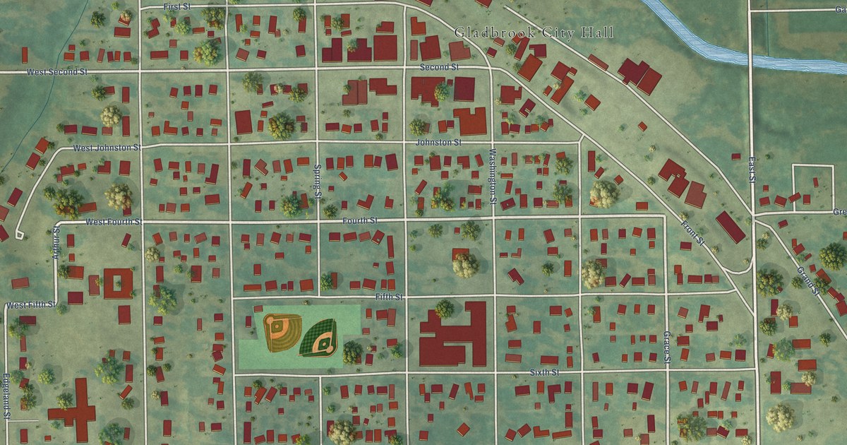 Map of Gladbrook, Iowa in 2026