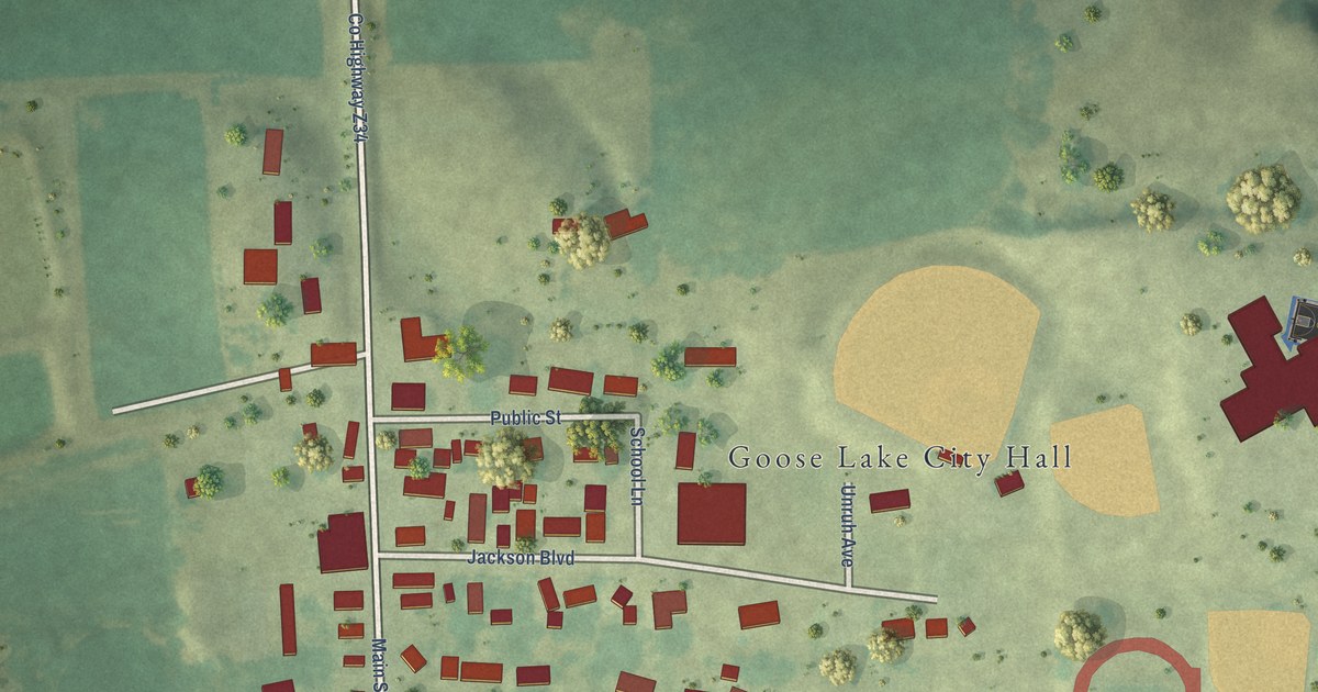 Map of Goose Lake, Iowa in 2026