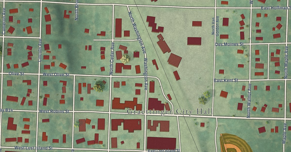 Map of Graettinger, Iowa in 2026