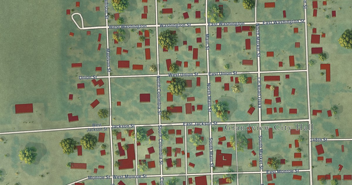 Map of Grandview, Iowa in 2026