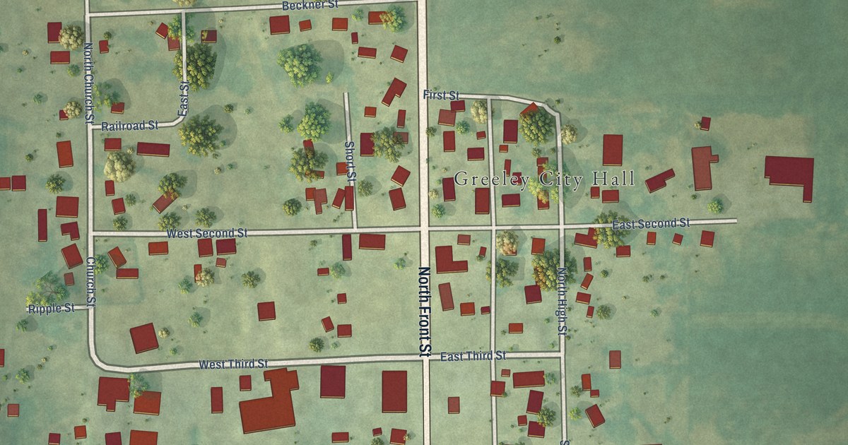 Map of Greeley, Iowa in 2026