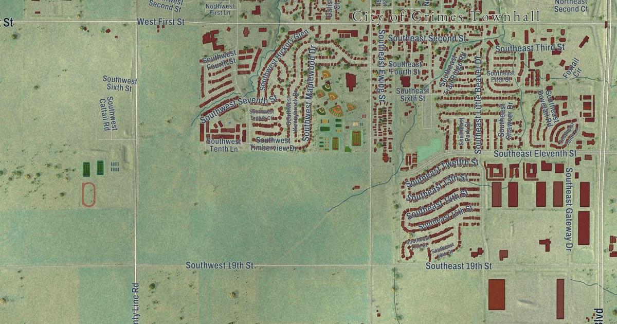 Map of Grimes, Iowa in 2026