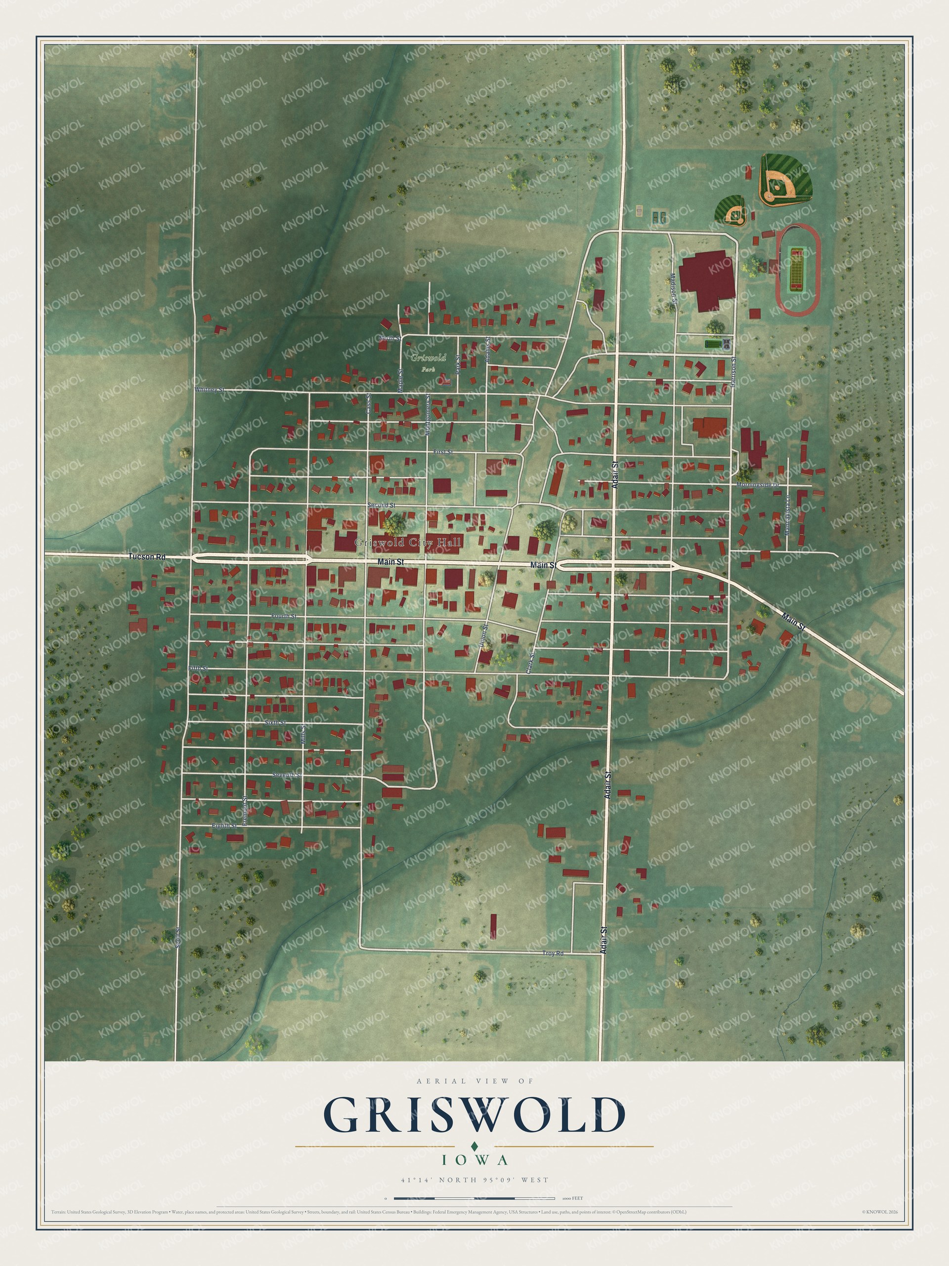 Watermarked full-map preview of Griswold, Iowa