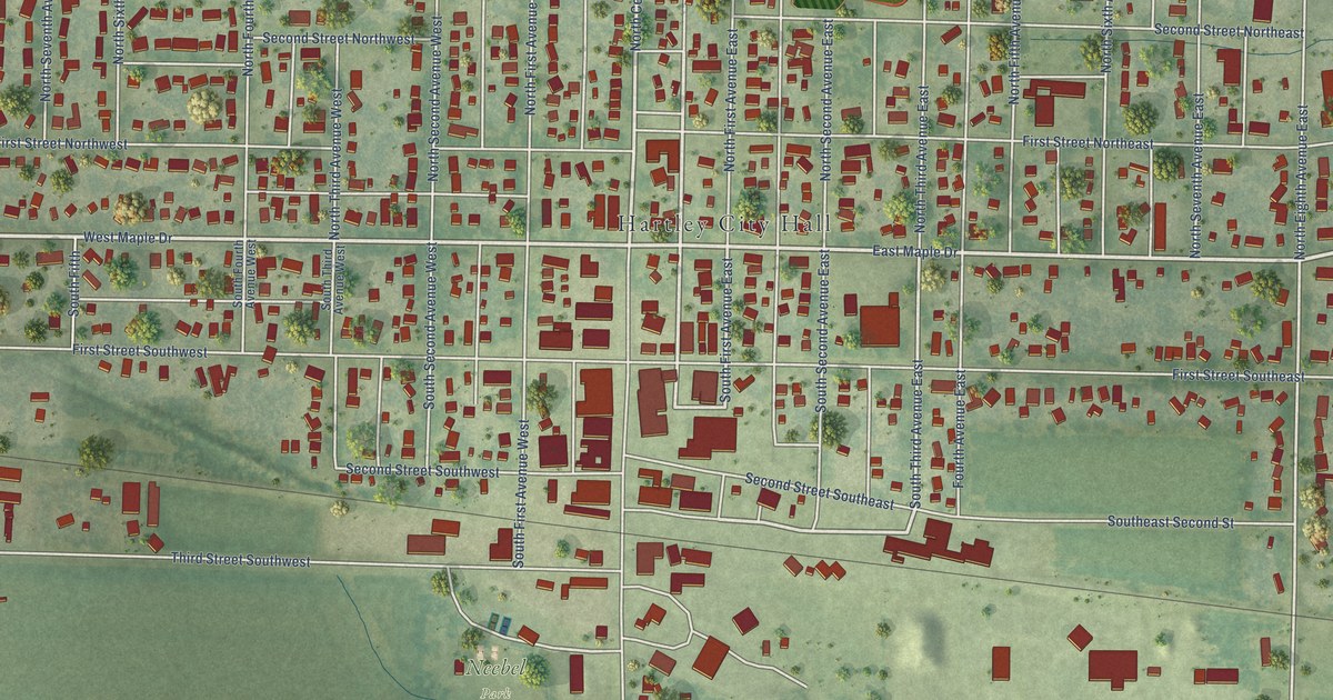 Map of Hartley, Iowa in 2026