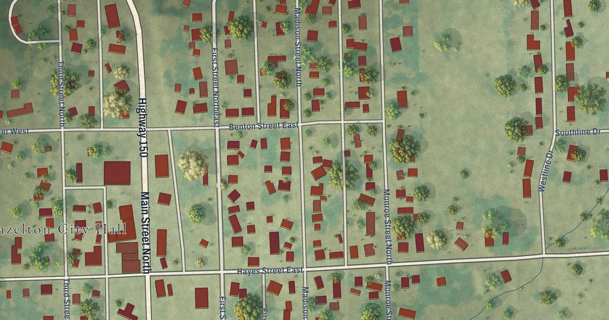Map of Hazleton, Iowa in 2026