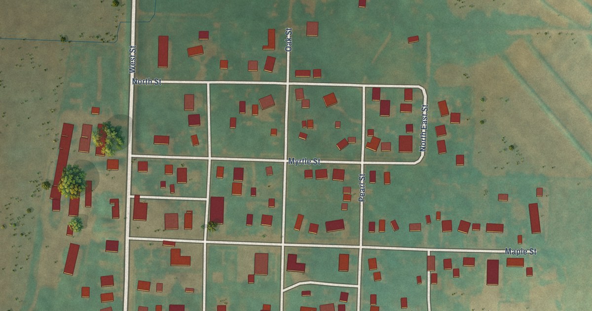 Map of Henderson, Iowa in 2026