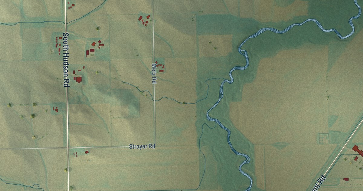 Map of Hudson, Iowa in 2026