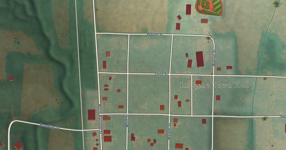 Map of Imogene, Iowa in 2026