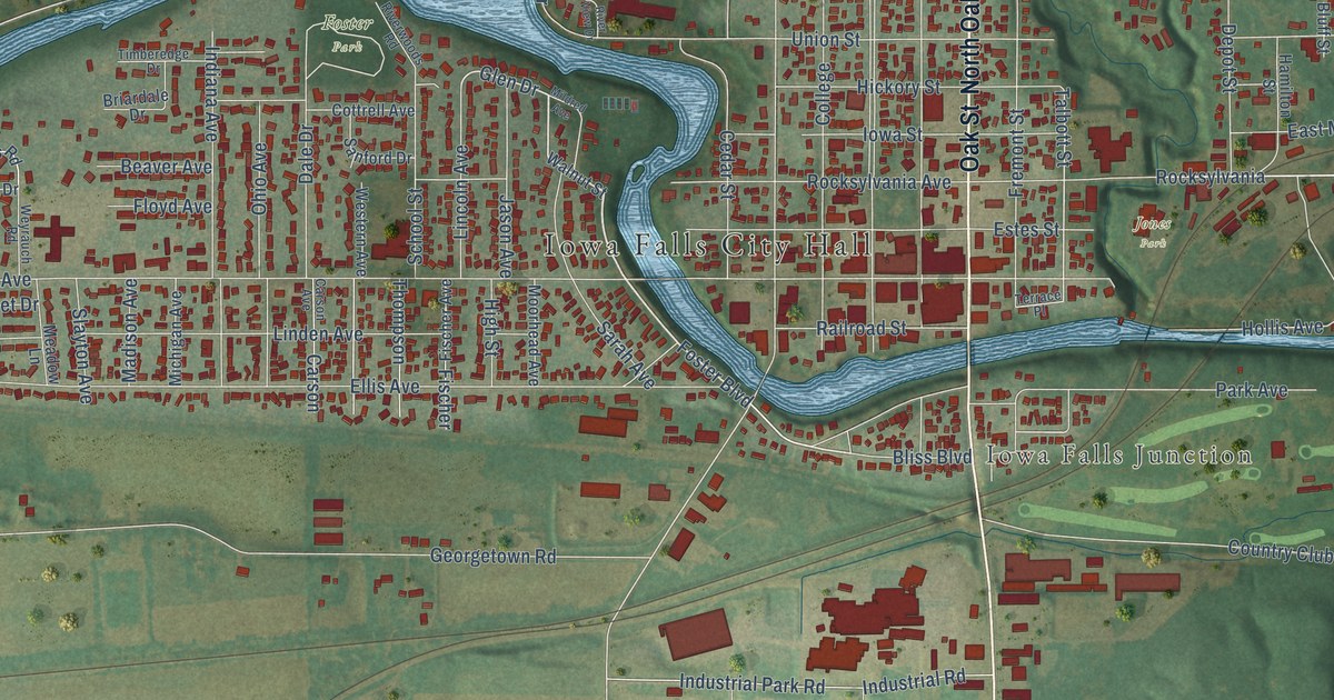 Map of Iowa Falls, Iowa in 2026