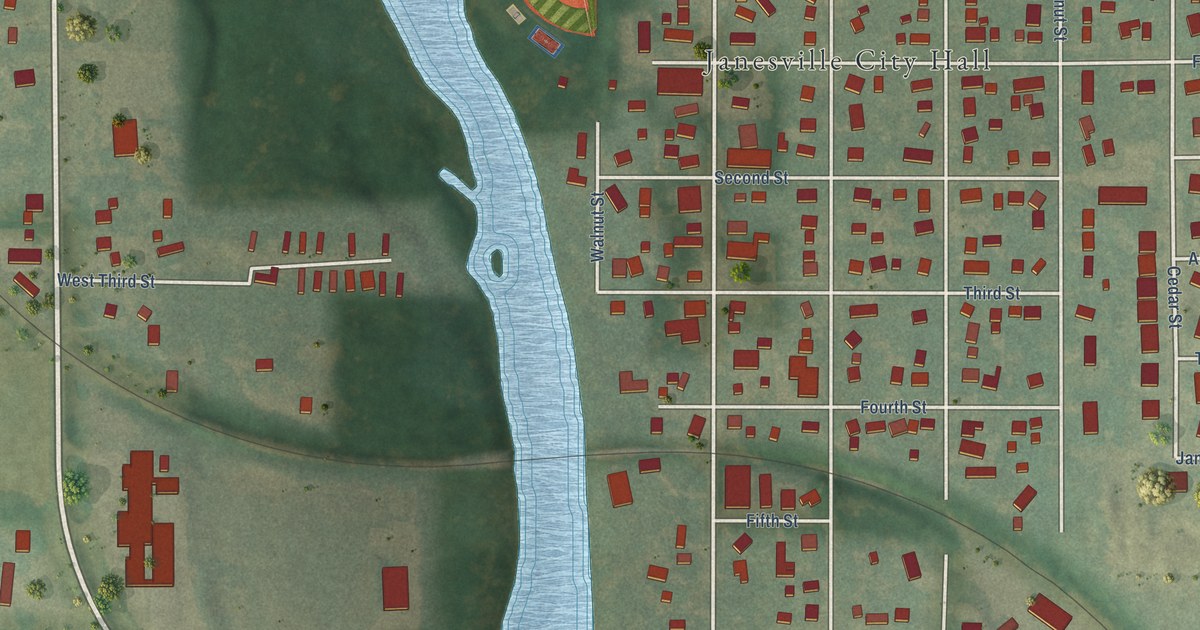 Map of Janesville, Iowa in 2026