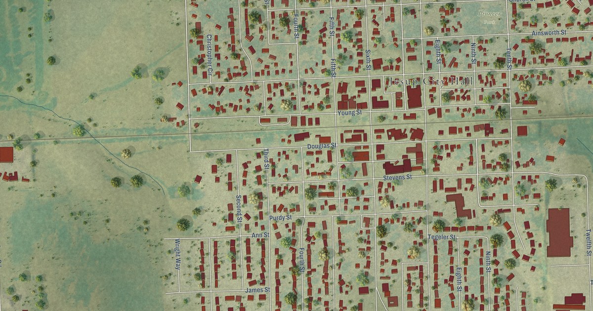 Map of Jesup, Iowa in 2026