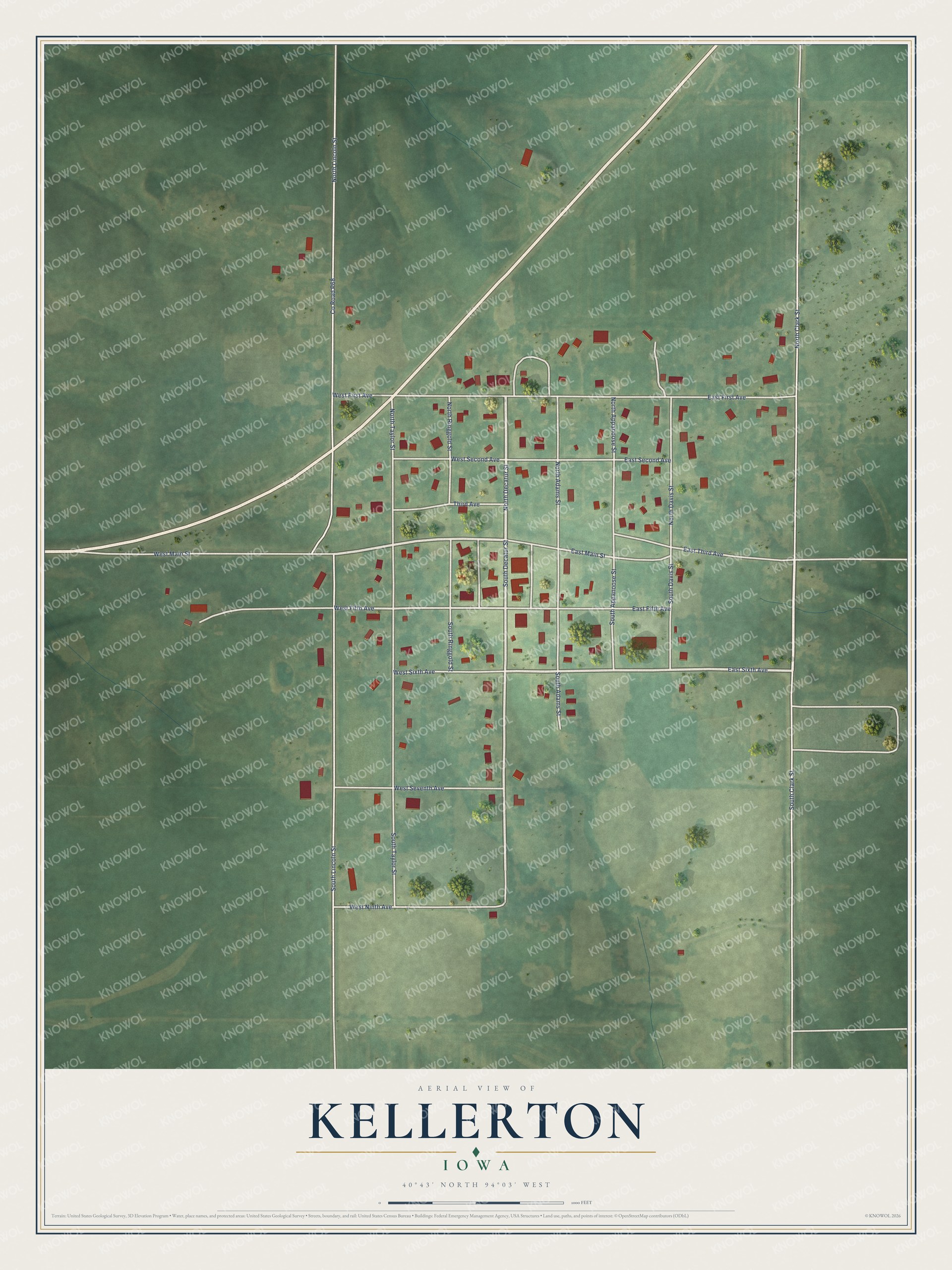 Watermarked full-map preview of Kellerton, Iowa