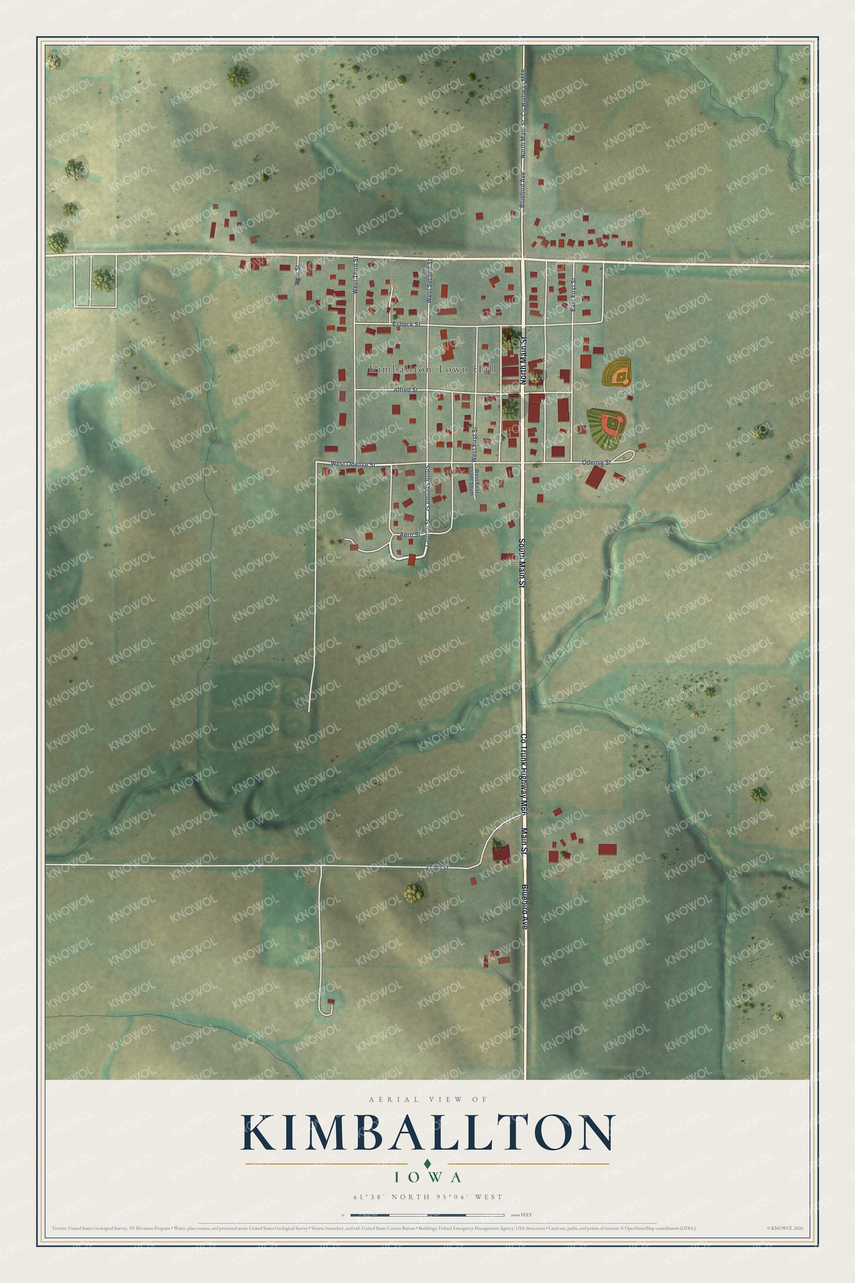 Watermarked full-map preview of Kimballton, Iowa