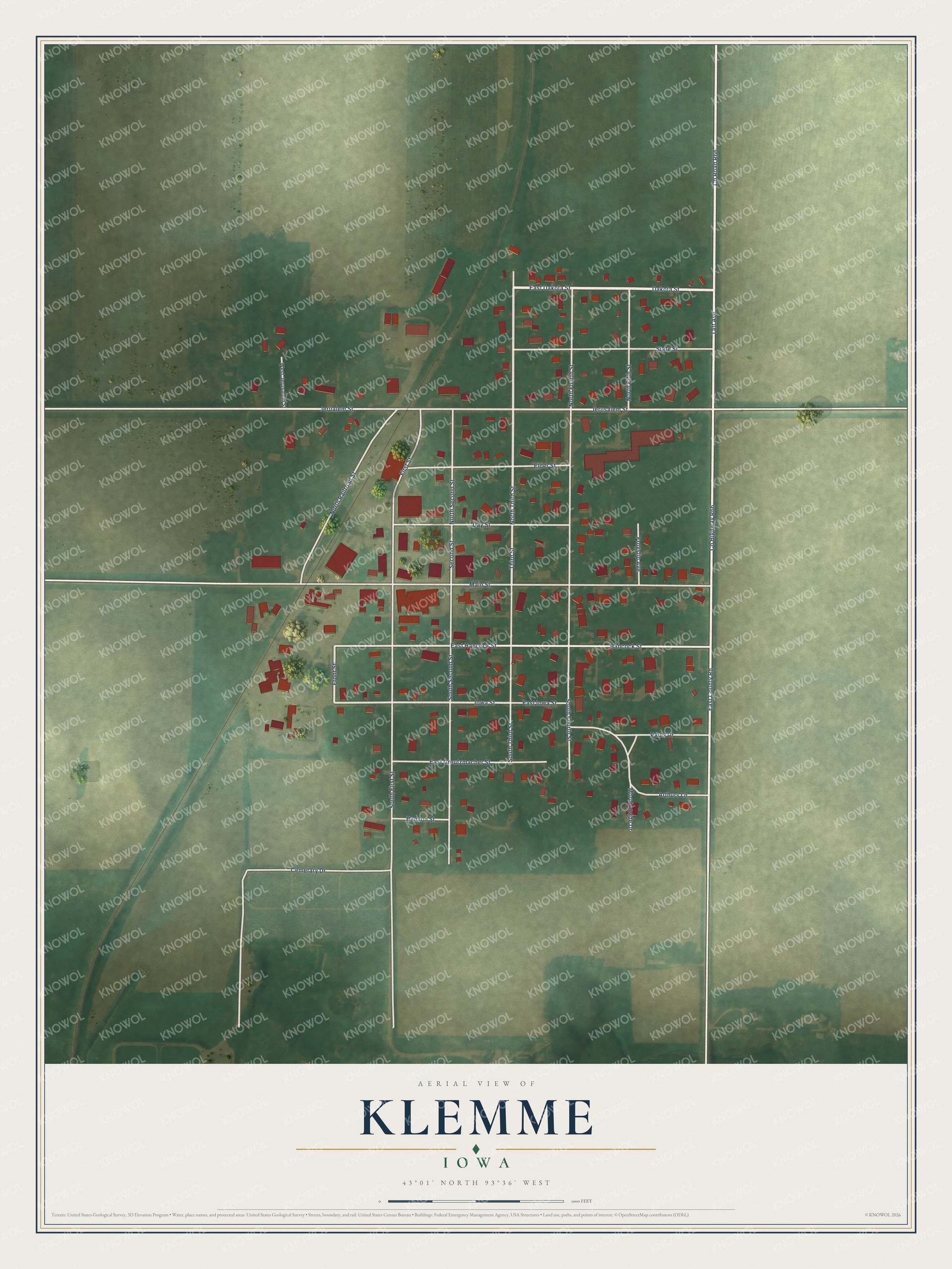 Watermarked full-map preview of Klemme, Iowa