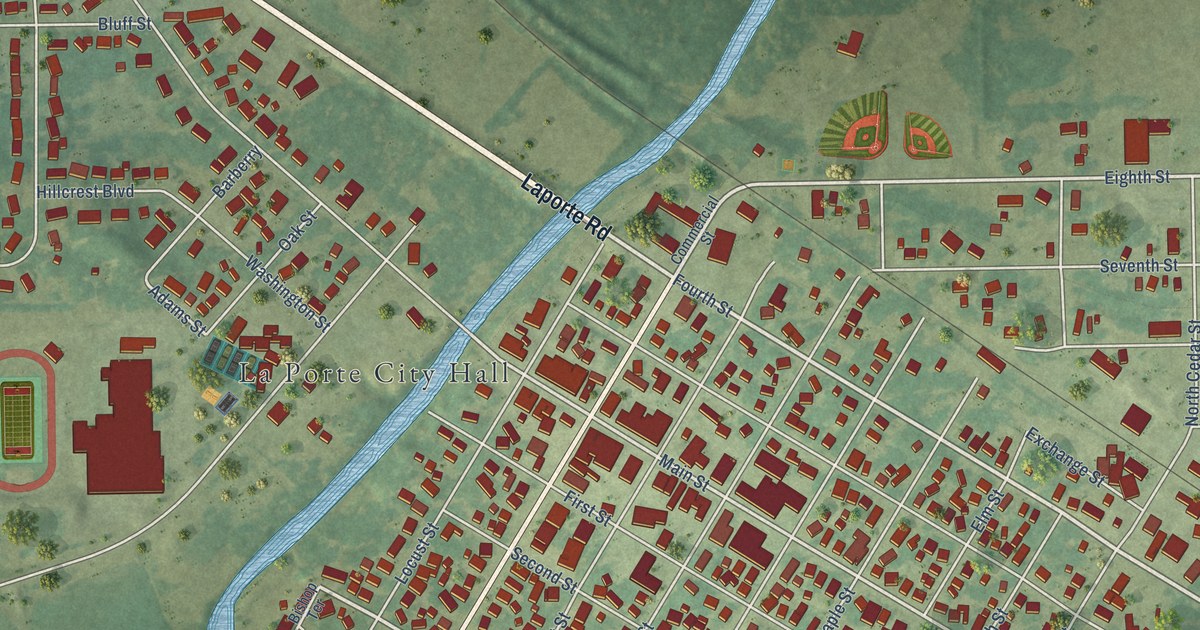 Map of La Porte City, Iowa in 2026