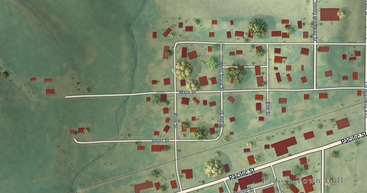 Map of Ladora, Iowa in 2026