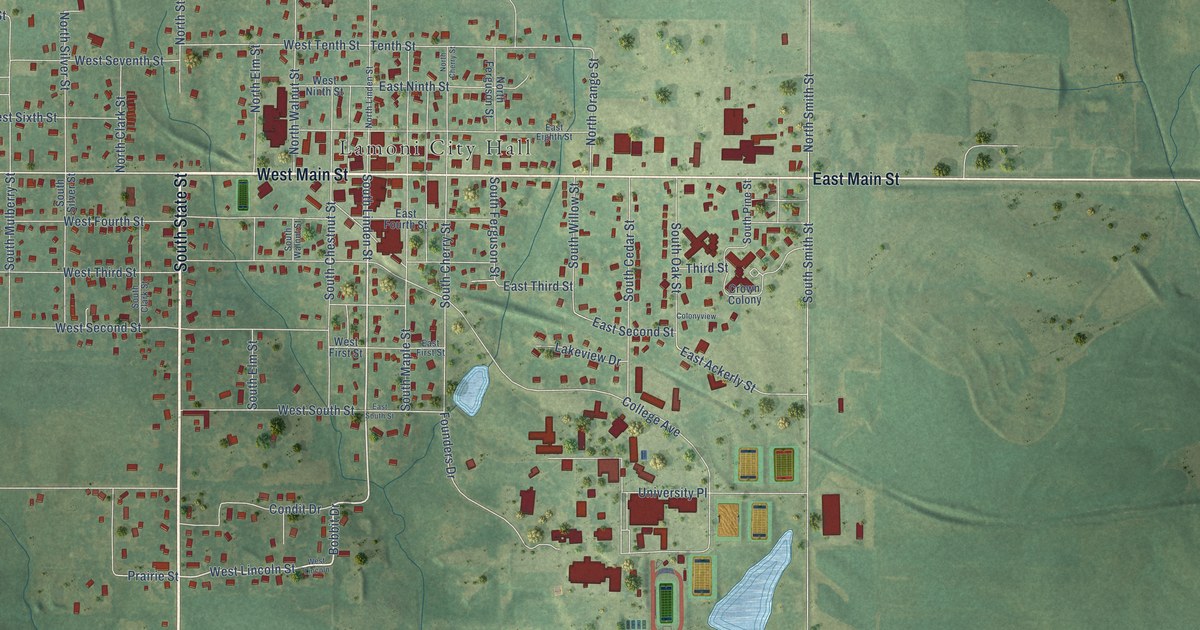 Map of Lamoni, Iowa in 2026