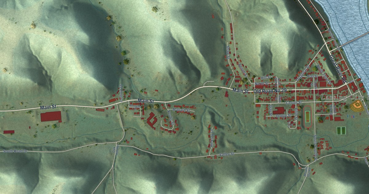 Map of Lansing, Iowa in 2026