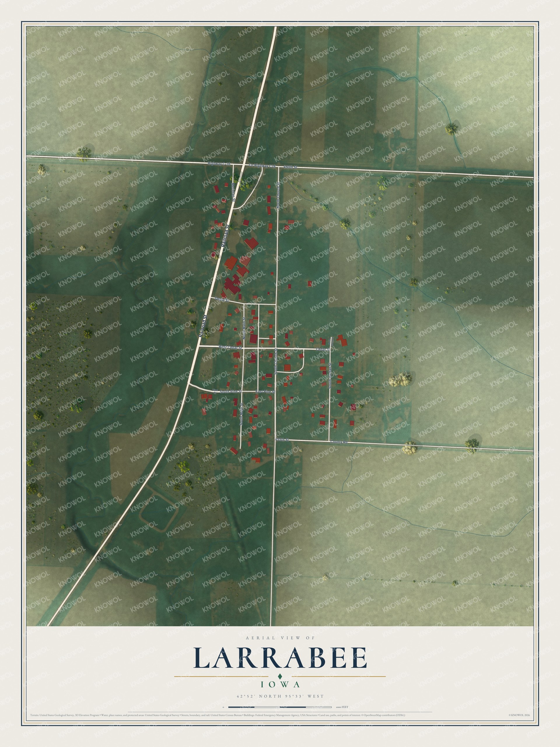 Watermarked full-map preview of Larrabee, Iowa