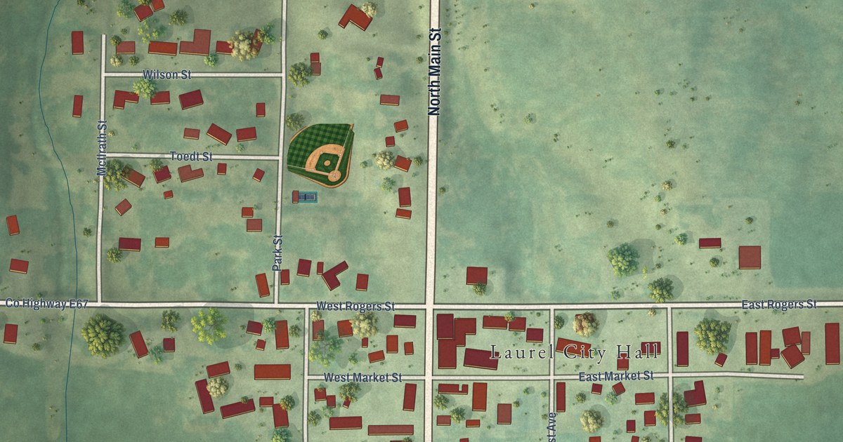 Map of Laurel, Iowa in 2026
