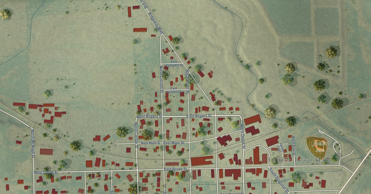 Map of Lawler, Iowa in 2026