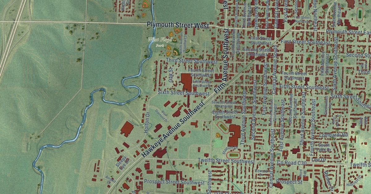 Map of Le Mars, Iowa in 2026
