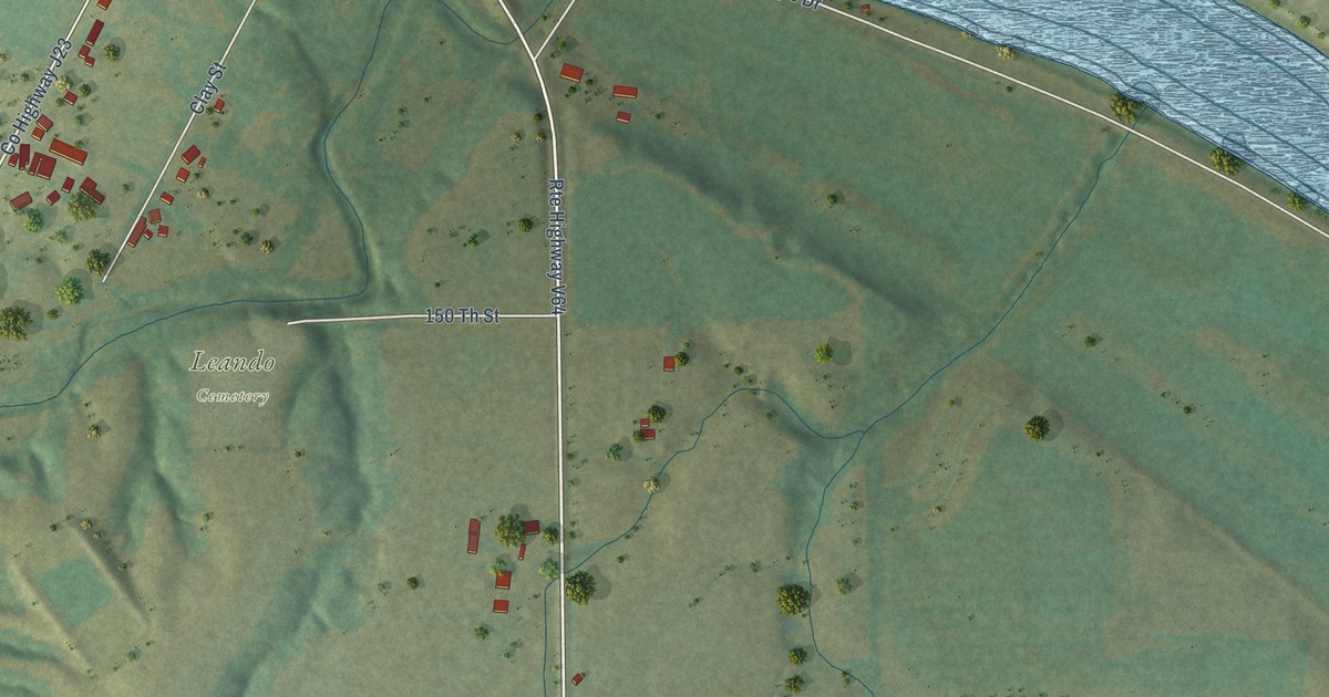 Map of Leando, Iowa in 2026