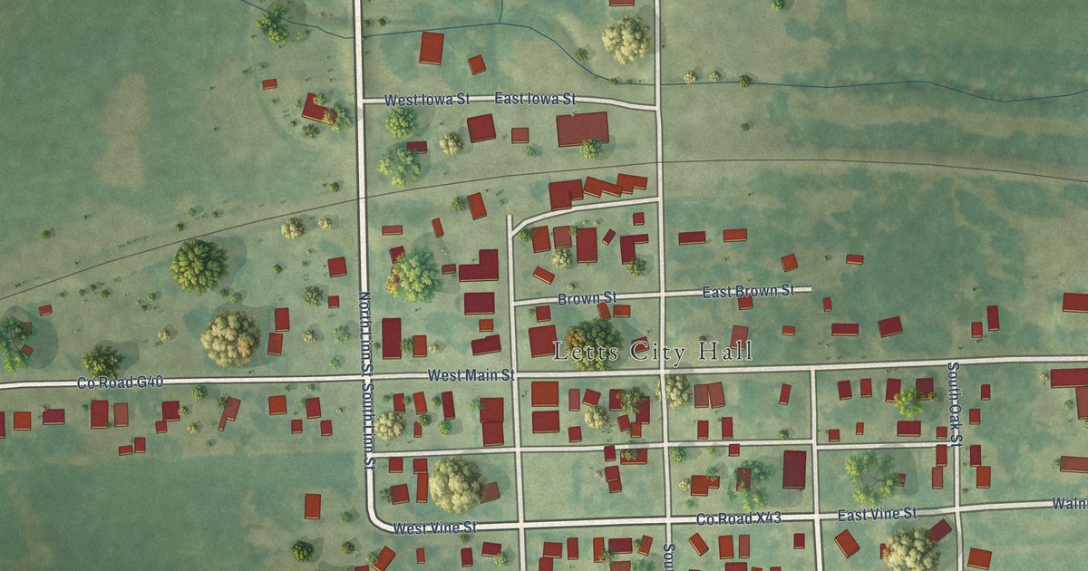 Map of Letts, Iowa in 2026