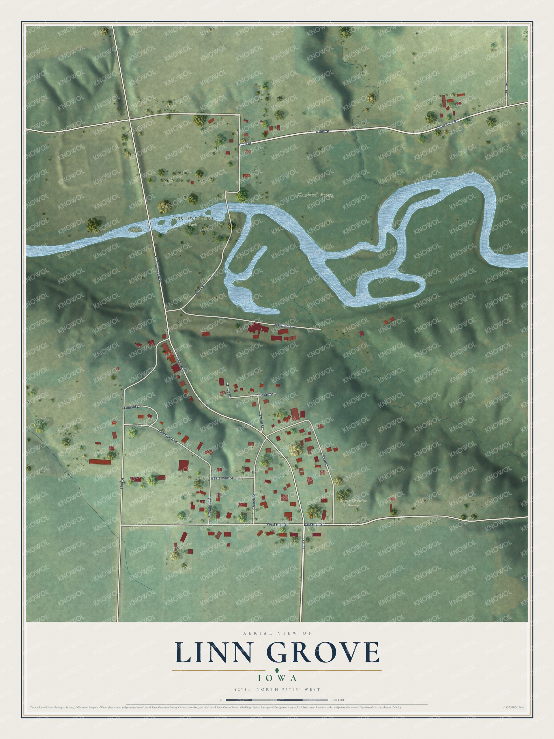 Watermarked full-map preview of Linn Grove, Iowa