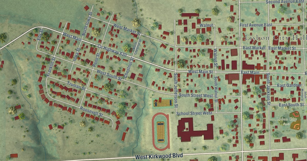 Map of Lisbon, Iowa in 2026