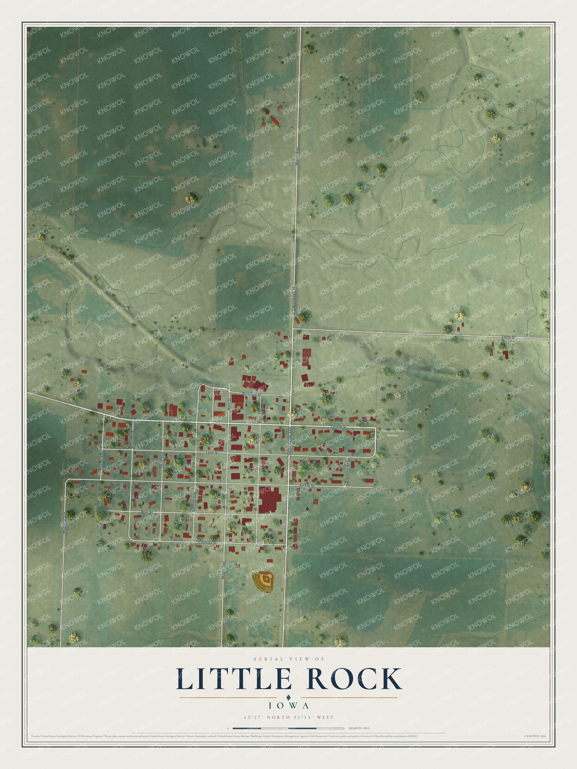 Watermarked full-map preview of Little Rock, Iowa