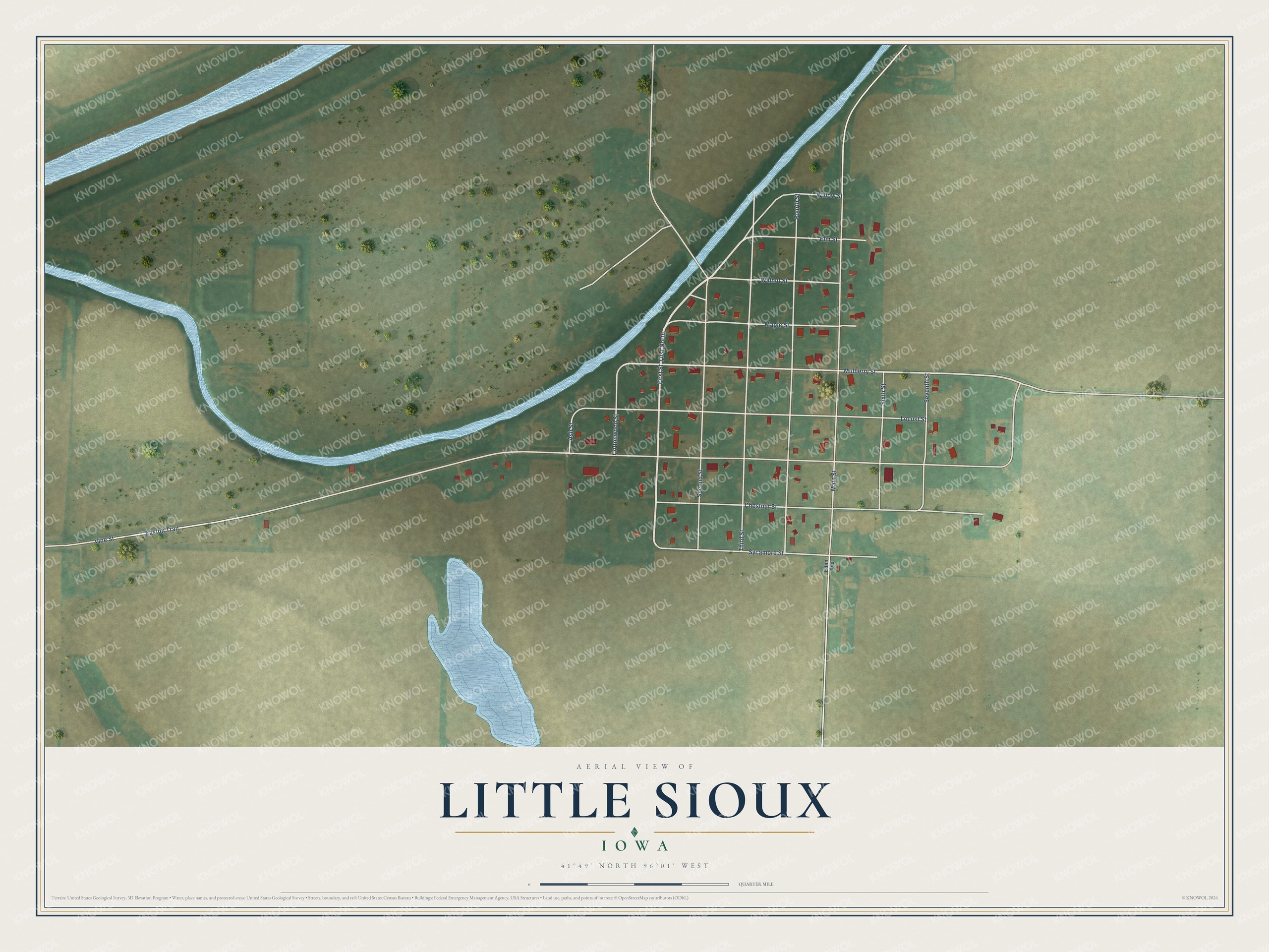 Watermarked full-map preview of Little Sioux, Iowa