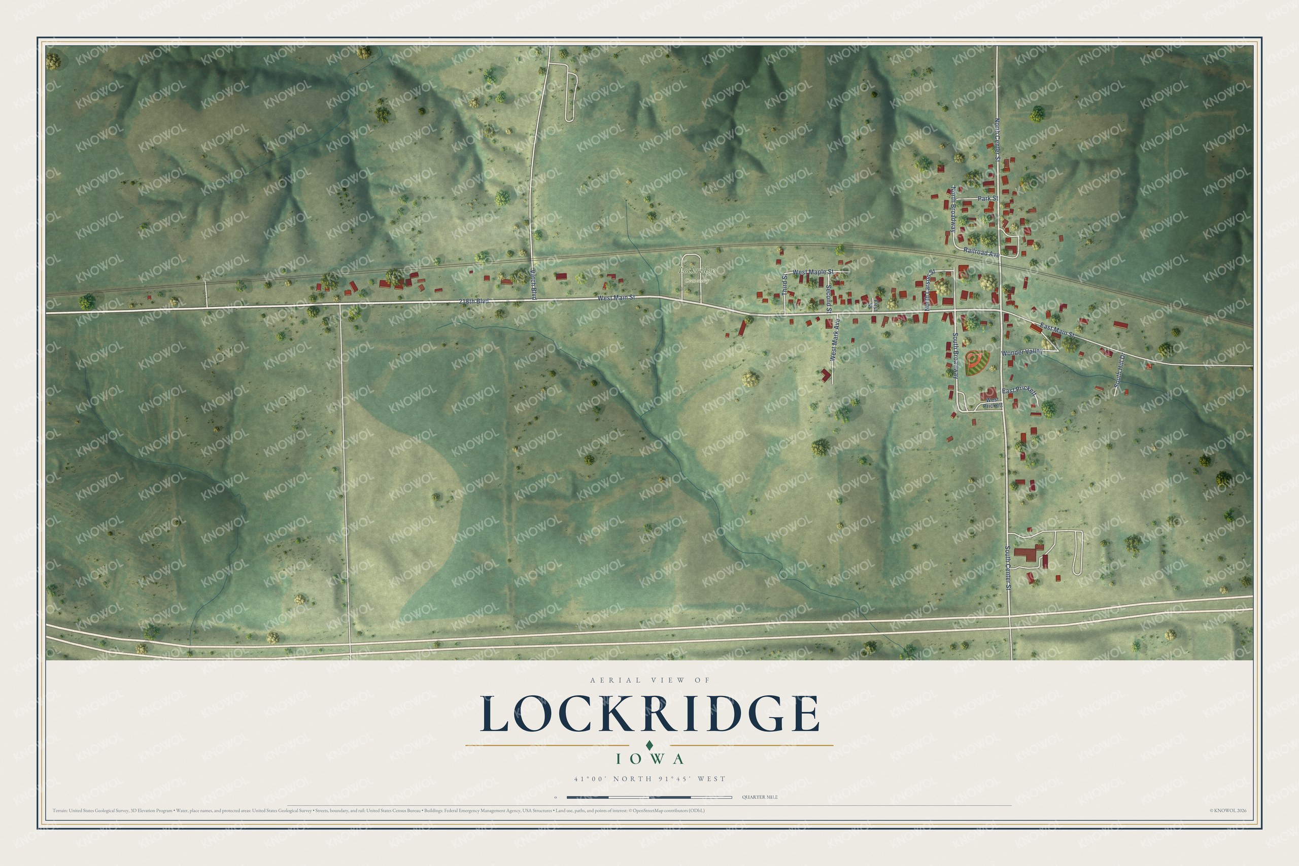 Watermarked full-map preview of Lockridge, Iowa