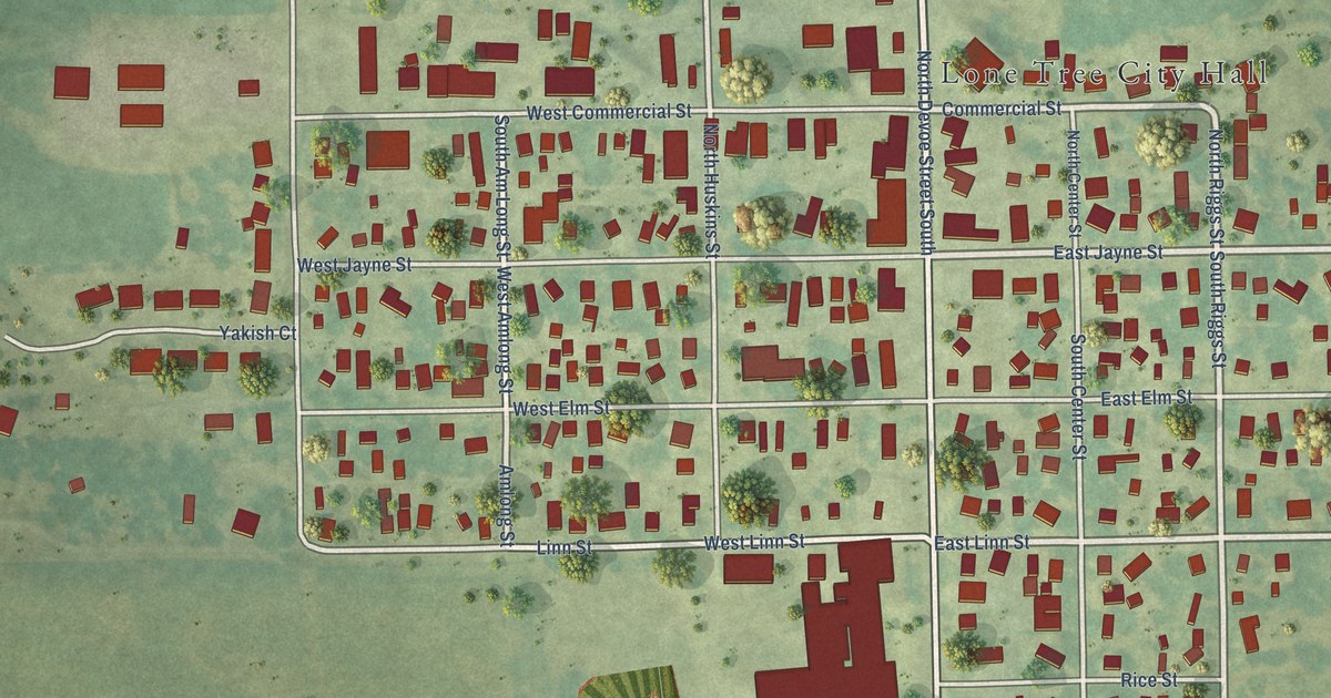 Map of Lone Tree, Iowa in 2026