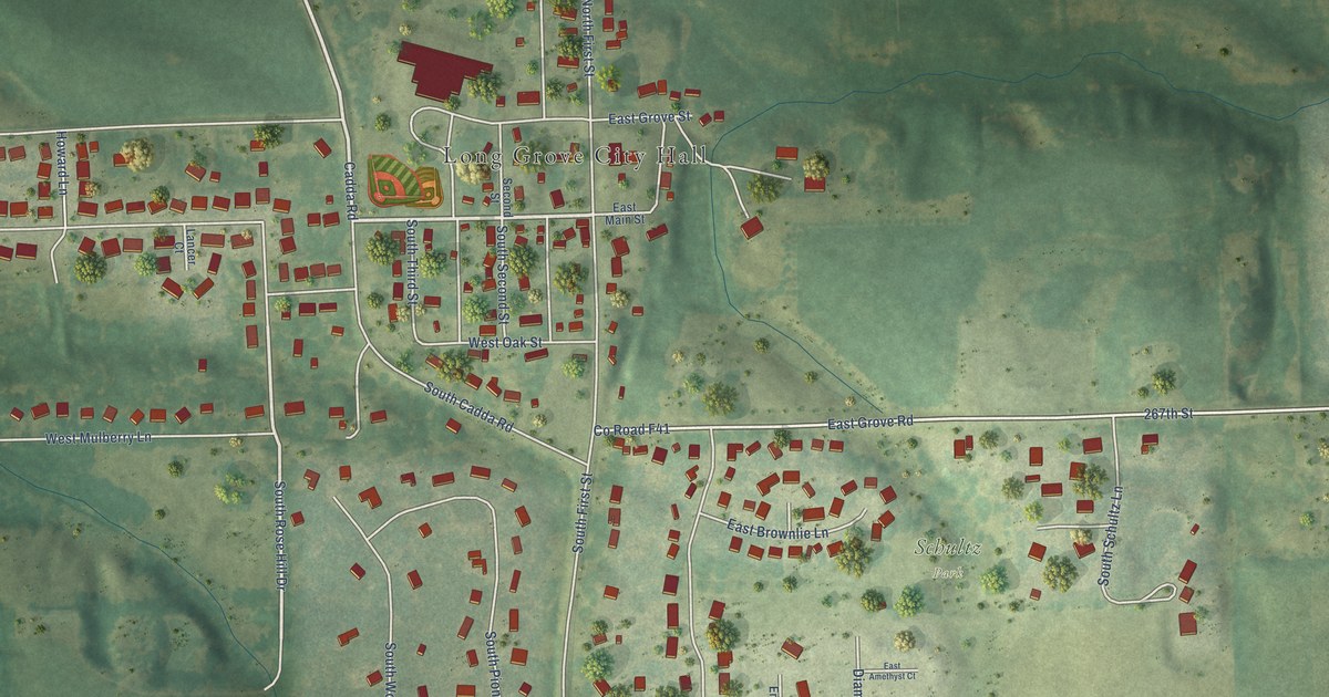 Map of Long Grove, Iowa in 2026