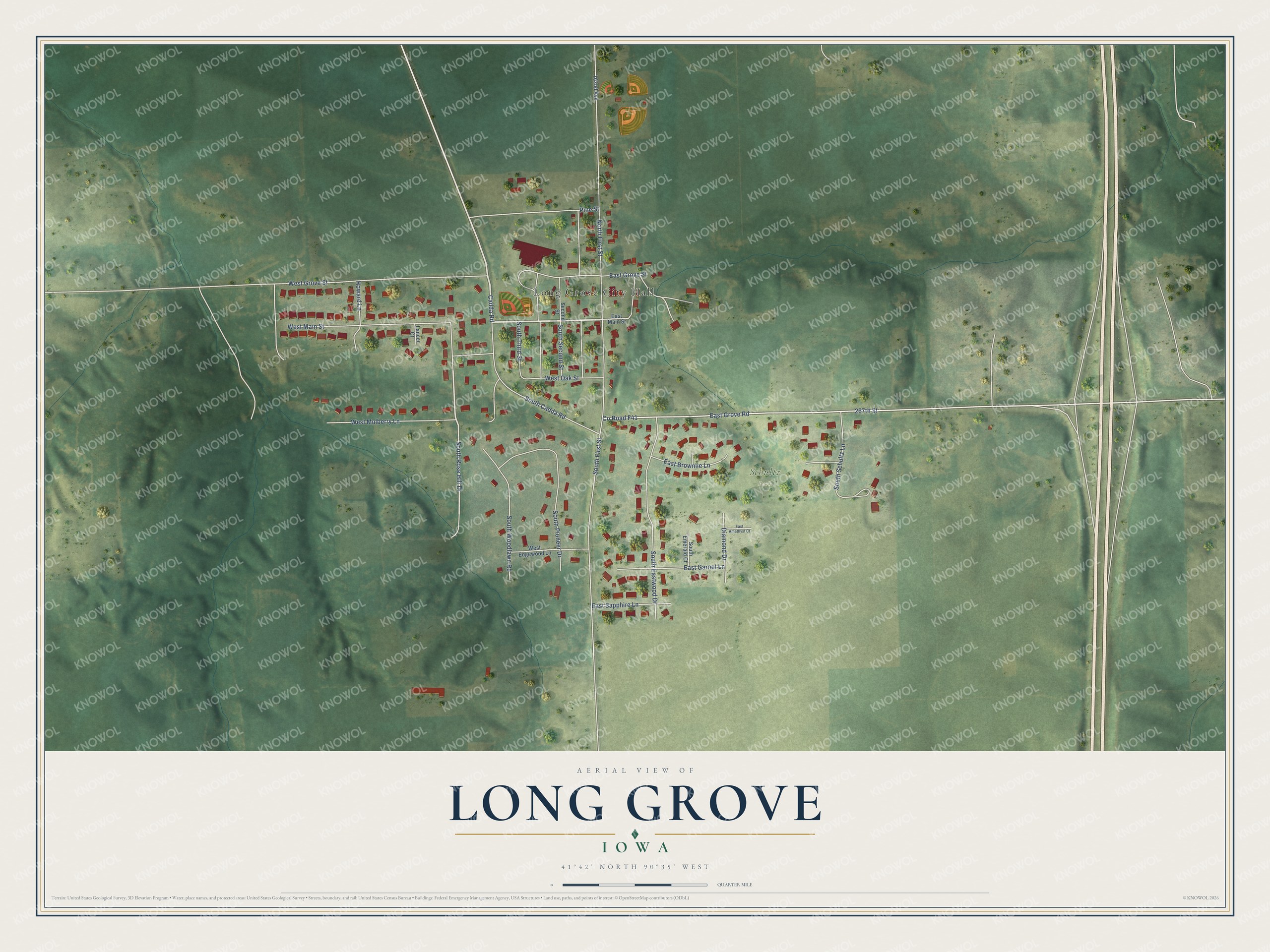 Watermarked full-map preview of Long Grove, Iowa