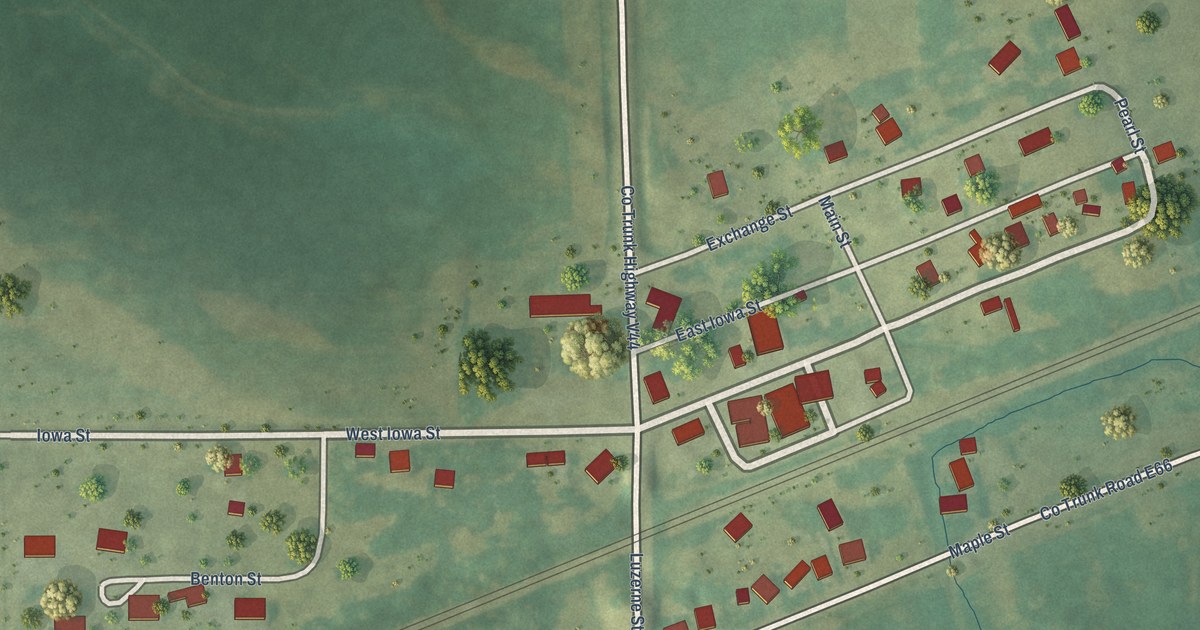 Map of Luzerne, Iowa in 2026