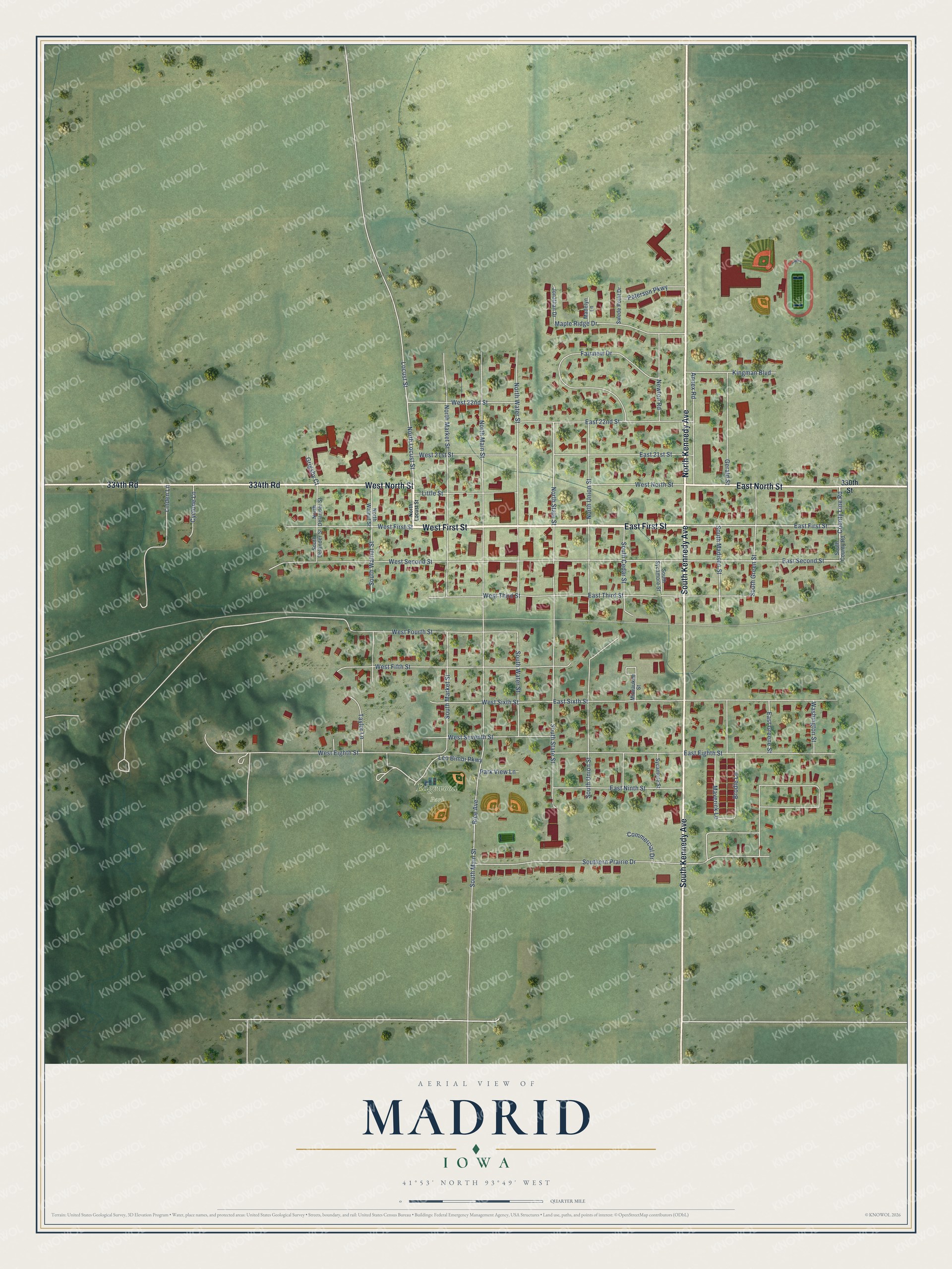 Watermarked full-map preview of Madrid, Iowa