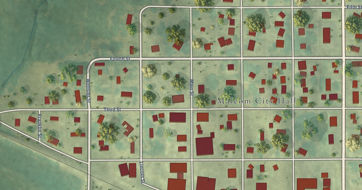 Map of Malcom, Iowa in 2026