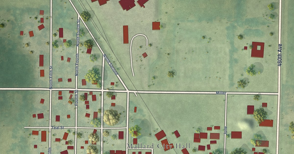 Map of Mallard, Iowa in 2026
