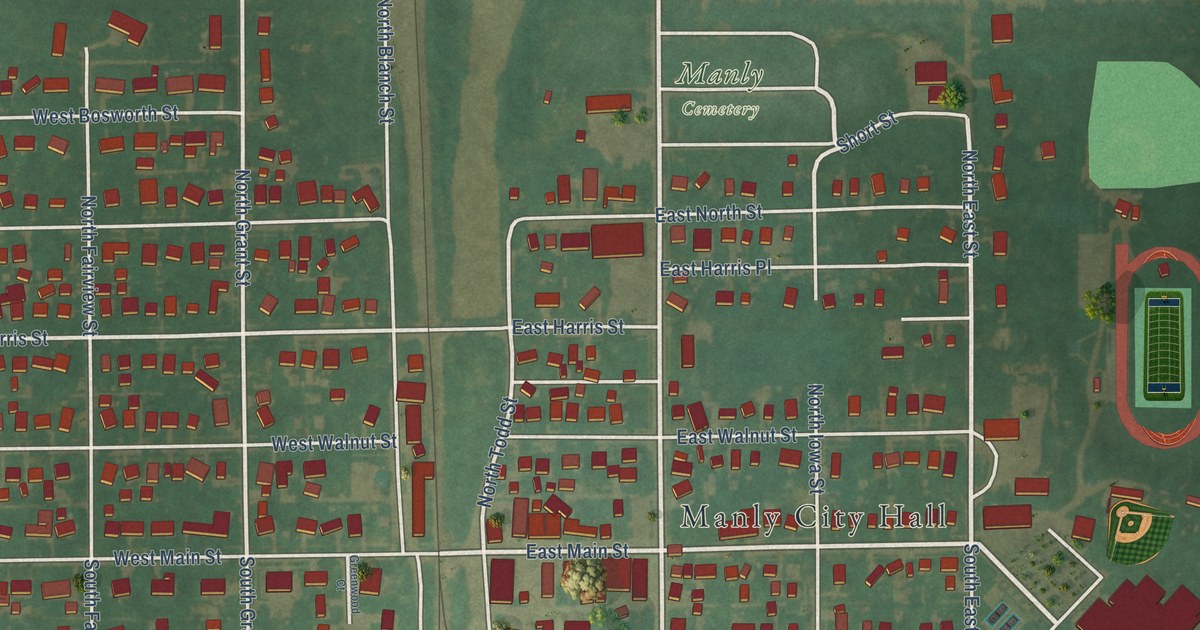Map of Manly, Iowa in 2026
