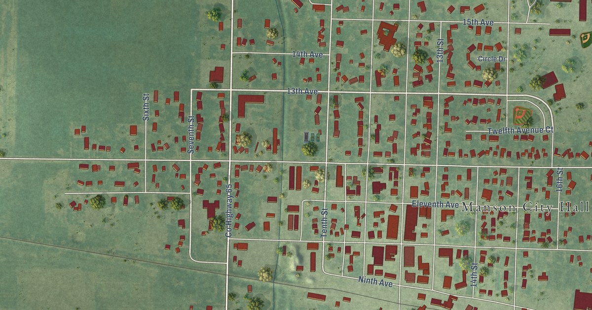 Map of Manson, Iowa in 2026