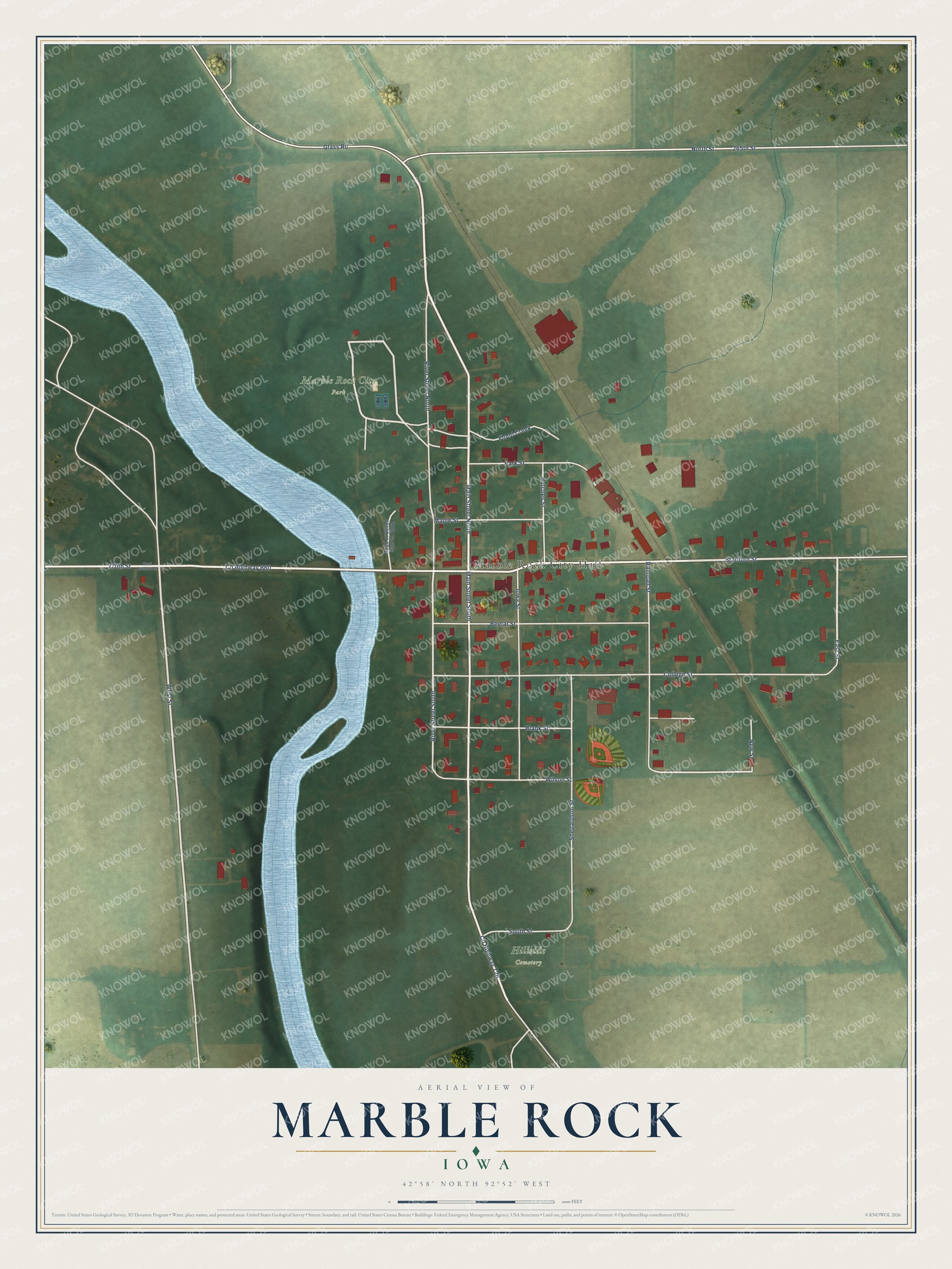 Watermarked full-map preview of Marble Rock, Iowa