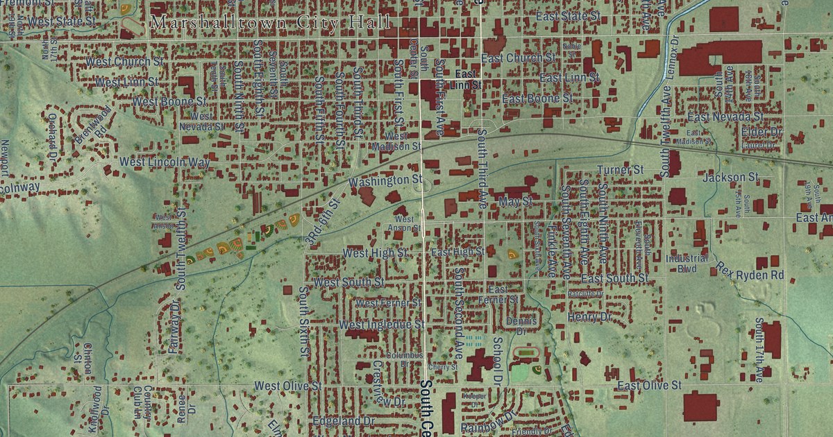 Map of Marshalltown, Iowa in 2026
