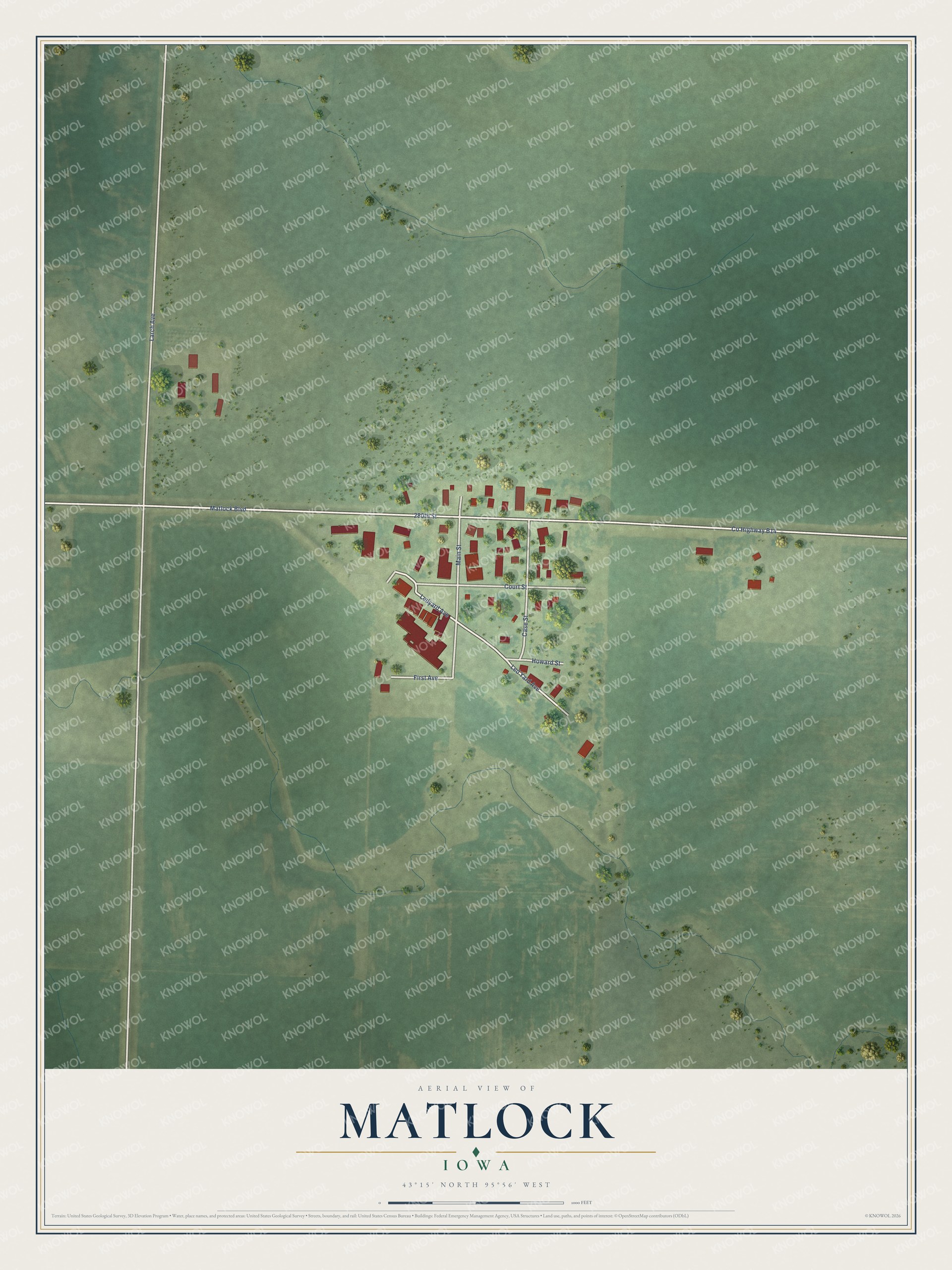 Watermarked full-map preview of Matlock, Iowa
